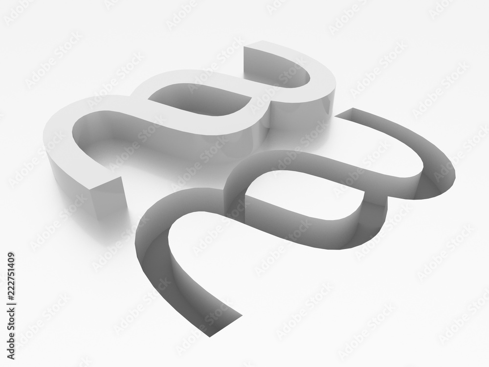 Naklejka premium pargagraph change white 3d printing - 3d rendering