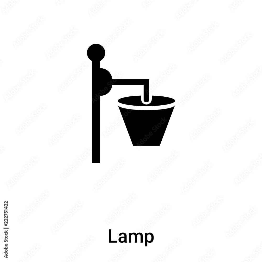 Lamp icon vector isolated on white background, logo concept of Lamp sign on transparent background, black filled symbol Lamp icon vector isolated on white background, logo concept of Lamp sign on transparent background, black filled symbol
