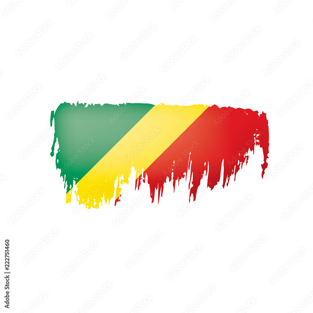 Obraz premium Congo flag, vector illustration on a white background