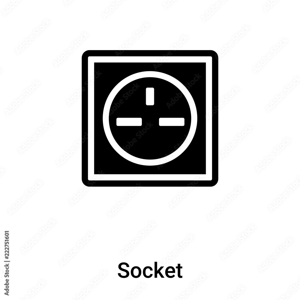 Socket icon vector isolated on white background, logo concept of Socket sign on transparent background, black filled symbol Socket icon vector isolated on white background, logo concept of Socket sign on transparent background, black filled symbol