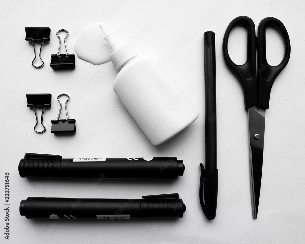 Black and White School Supplies Black and White School Supplies