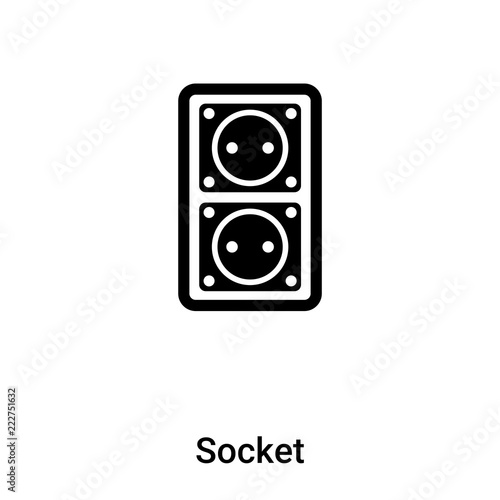 Socket icon vector isolated on white background, logo concept of Socket sign on transparent background, black filled symbol