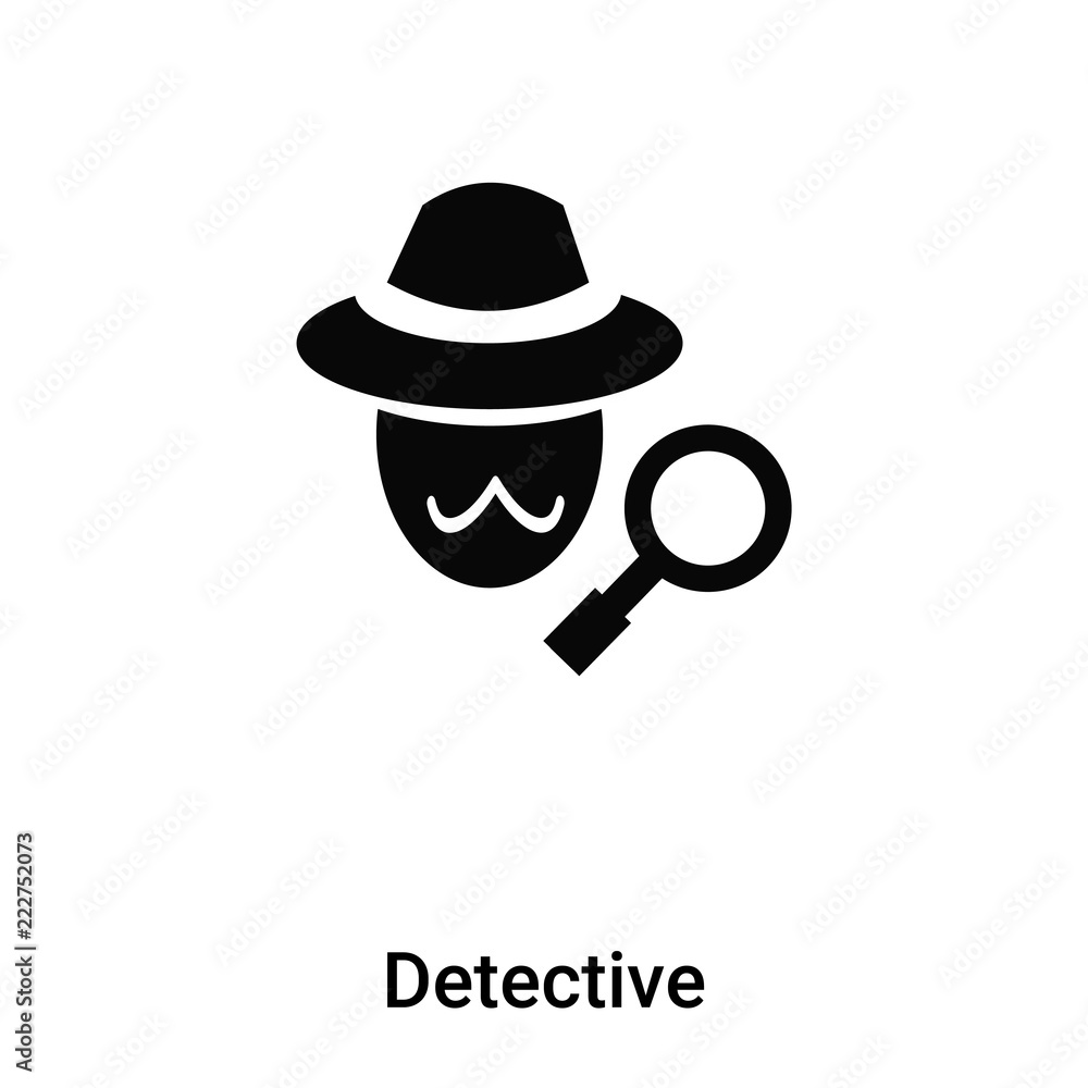 Detective icon vector isolated on white background, logo concept of