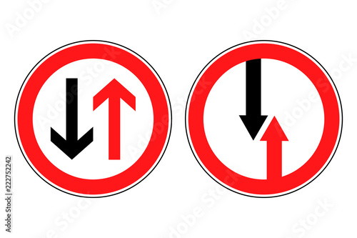 roadsigns Priority Road or Oncoming Traffic