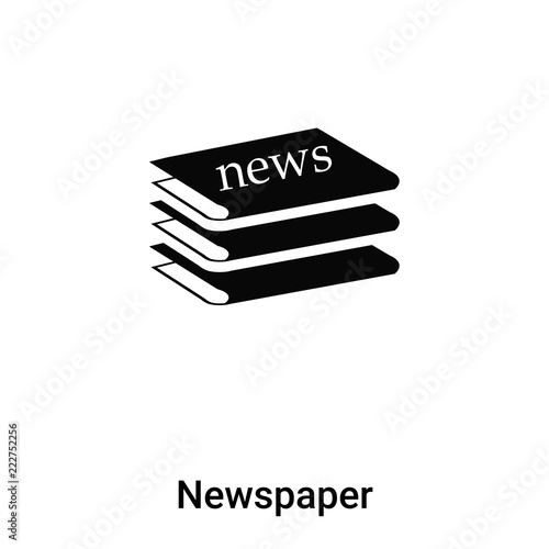 Newspaper icon vector isolated on white background, logo concept of Newspaper sign on transparent background, black filled symbol