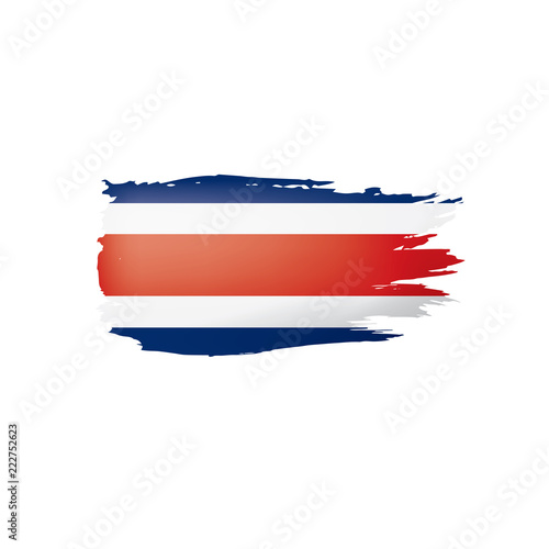 Costa Rica flag  vector illustration on a white background.