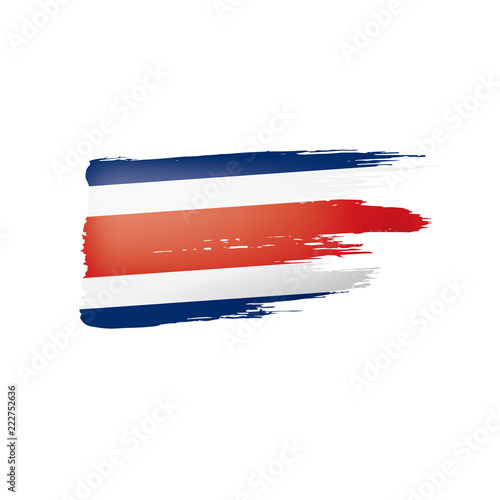 Costa Rica flag, vector illustration on a white background.