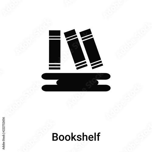 Bookshelf icon vector isolated on white background, logo concept of Bookshelf sign on transparent background, black filled symbol