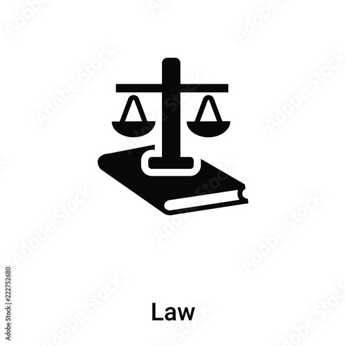 Law icon vector isolated on white background, logo concept of Law sign on transparent background, black filled symbol
