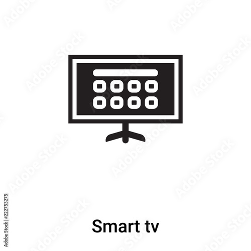 Smart tv icon vector isolated on white background, logo concept of Smart tv sign on transparent background, black filled symbol