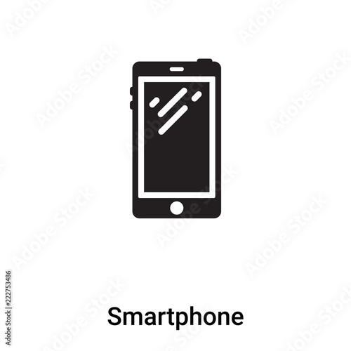 Smartphone icon vector isolated on white background, logo concept of Smartphone sign on transparent background, black filled symbol