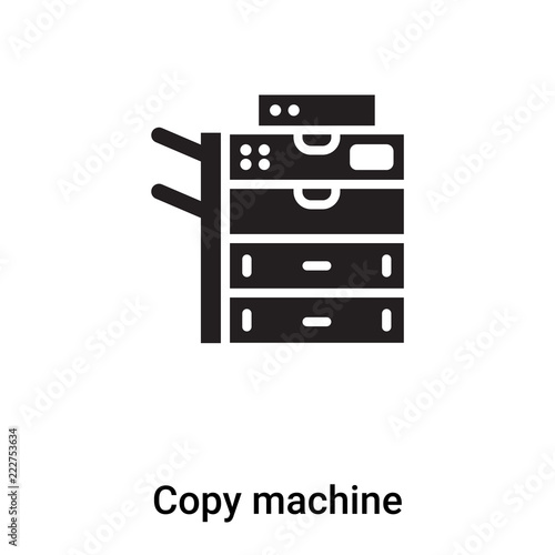 Copy machine icon vector isolated on white background, logo concept of Copy machine sign on transparent background, black filled symbol
