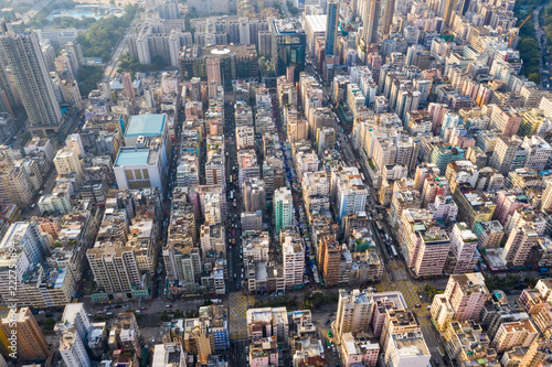Top down of Hong Kong cityscape