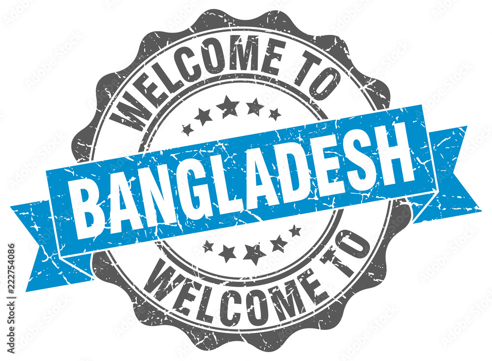 Obraz premium Bangladesh round ribbon seal