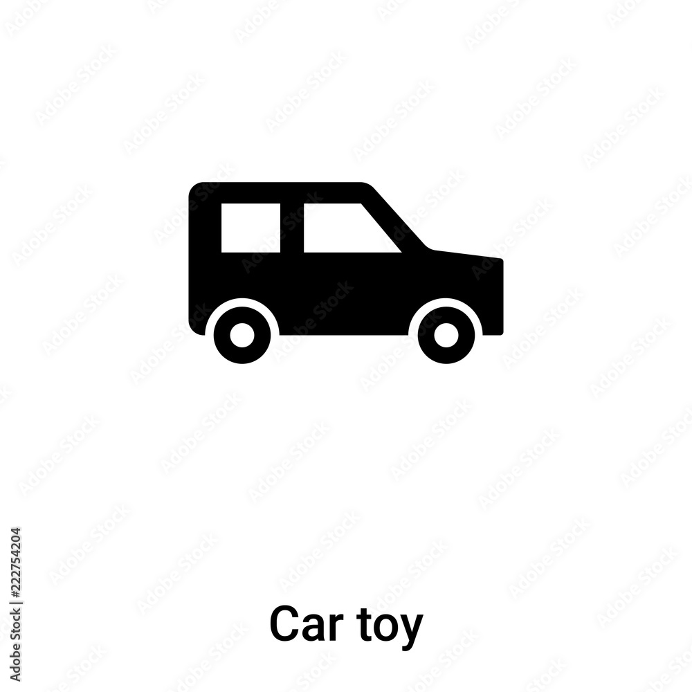Car toy icon vector isolated on white background, logo concept of Car toy sign on transparent background, black filled symbol