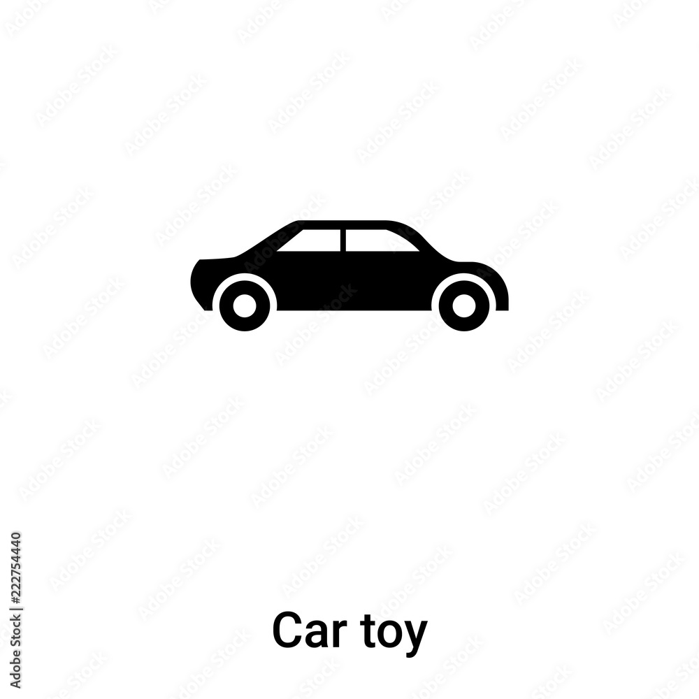 Car toy icon vector isolated on white background, logo concept of Car toy sign on transparent background, black filled symbol