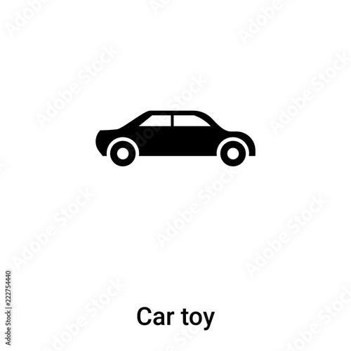 Car toy icon vector isolated on white background  logo concept of Car toy sign on transparent background  black filled symbol
