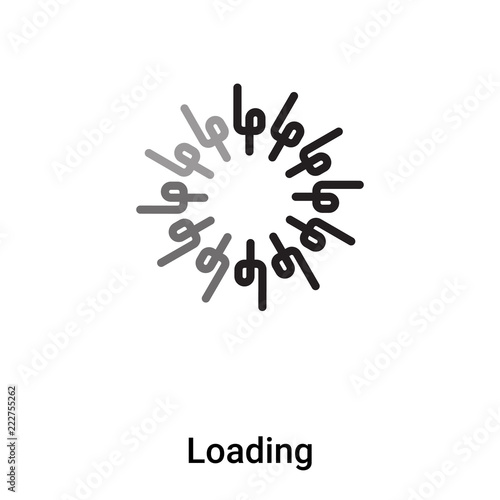 Loading icon vector isolated on white background, logo concept of Loading sign on transparent background, black filled symbol