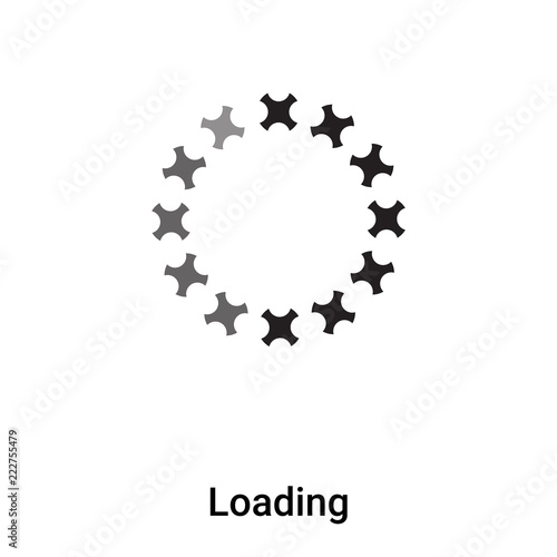 Loading icon vector isolated on white background, logo concept of Loading sign on transparent background, black filled symbol