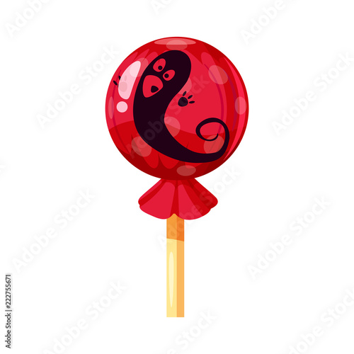 Colored sweets, lollipop, hard candy, Ghost, caramel, Halloween holiday. Vector, isolated, cartoon style