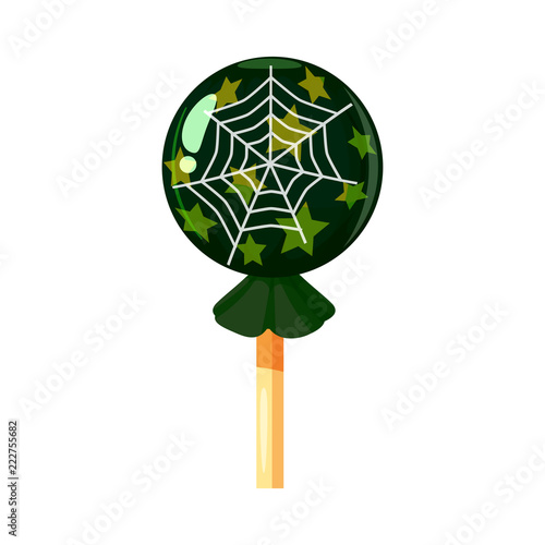 Colored sweets, lollipop, hard candy, Web, caramel, Halloween holiday. Vector, isolated, cartoon style
