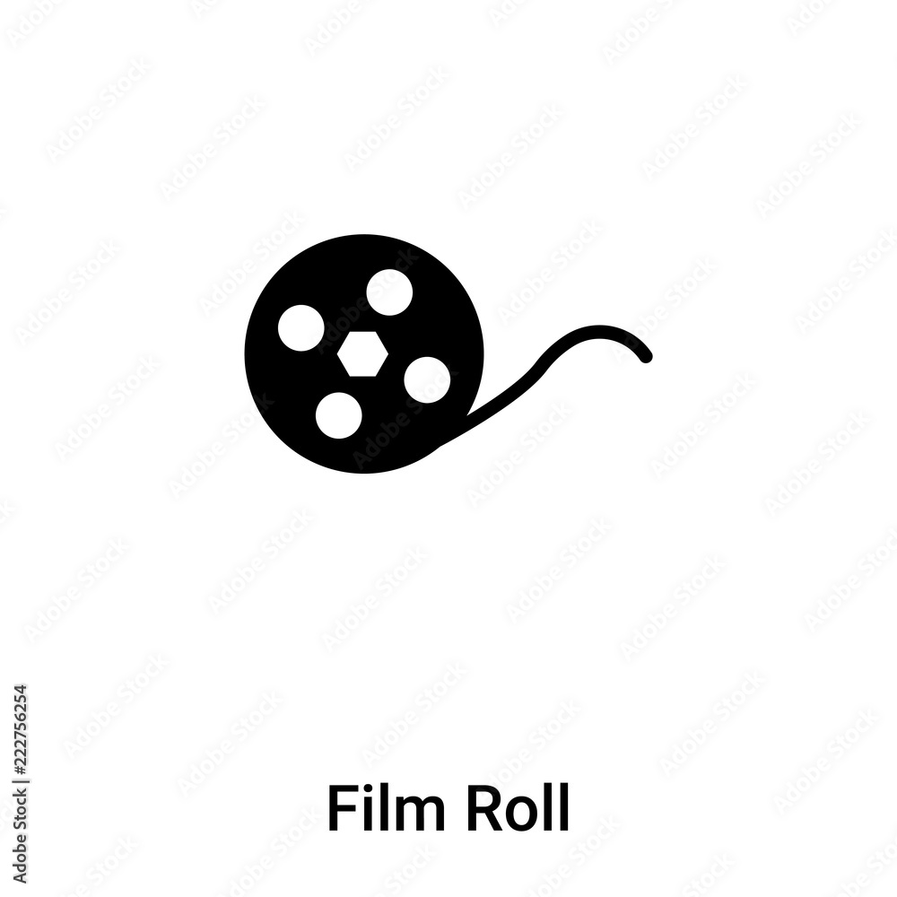 Film Roll icon vector isolated on white background, logo concept of Film Roll sign on transparent background, black filled symbol Film Roll icon vector isolated on white background, logo concept of Film Roll sign on transparent background, black filled symbol