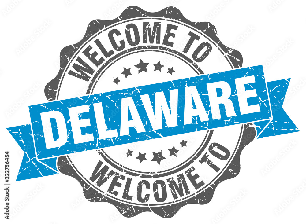 Obraz premium Delaware round ribbon seal