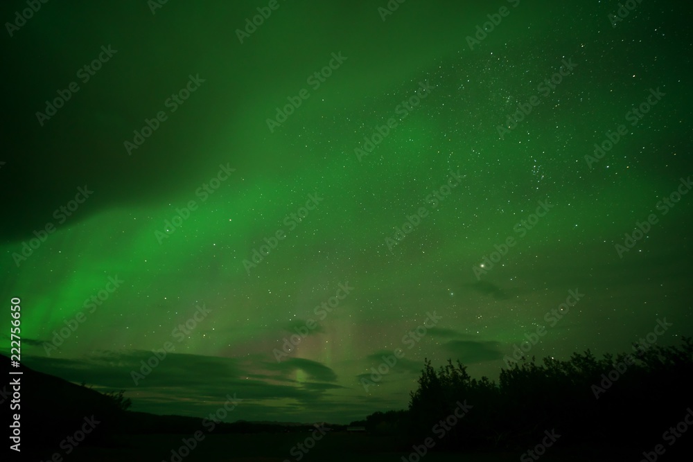 Aurora borealis (northern lights) in September, 2018, Whitehorse, Canada