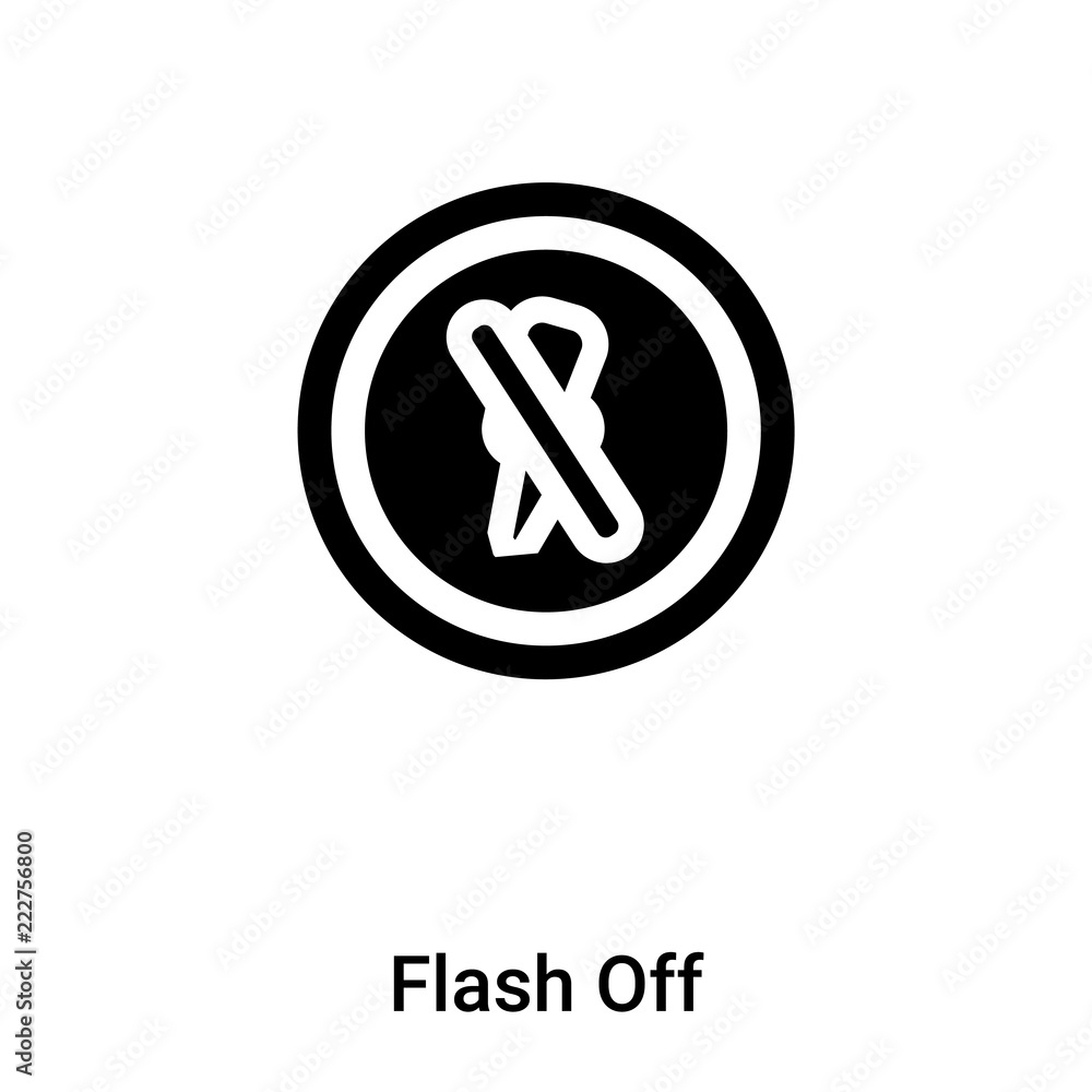 Flash Off icon vector isolated on white background, logo concept of Flash Off sign on transparent background, black filled symbol Flash Off icon vector isolated on white background, logo concept of Flash Off sign on transparent background, black filled symbol