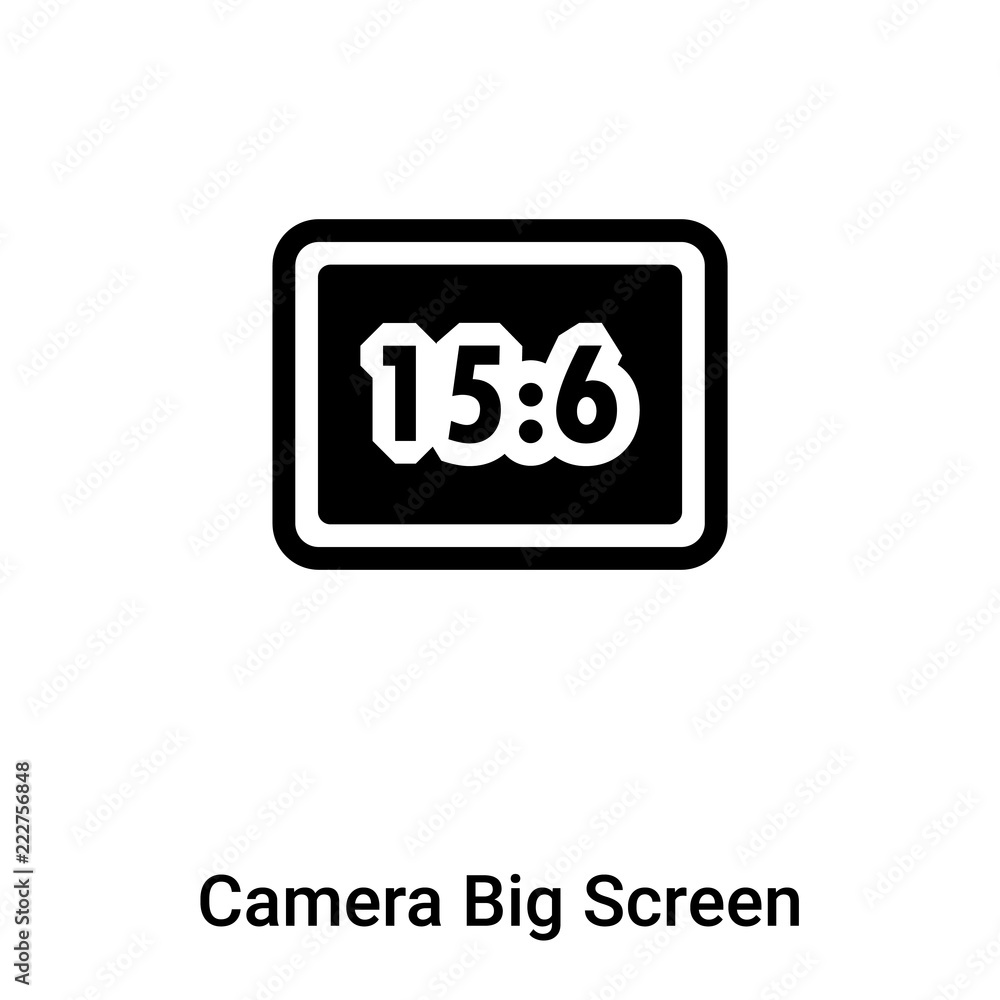 Camera Big Screen Size icon vector isolated on white background, logo concept of Camera Big Screen Size sign on transparent background, black filled symbol Camera Big Screen Size icon vector isolated on white background, logo concept of Camera Big Screen Size sign on transparent background, black filled symbol