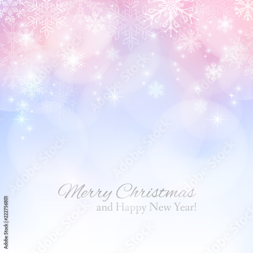 Magic Christmas background with snowflakes.Template for your design  flyer  greeting card  gift  banner and poster. Vector illustration