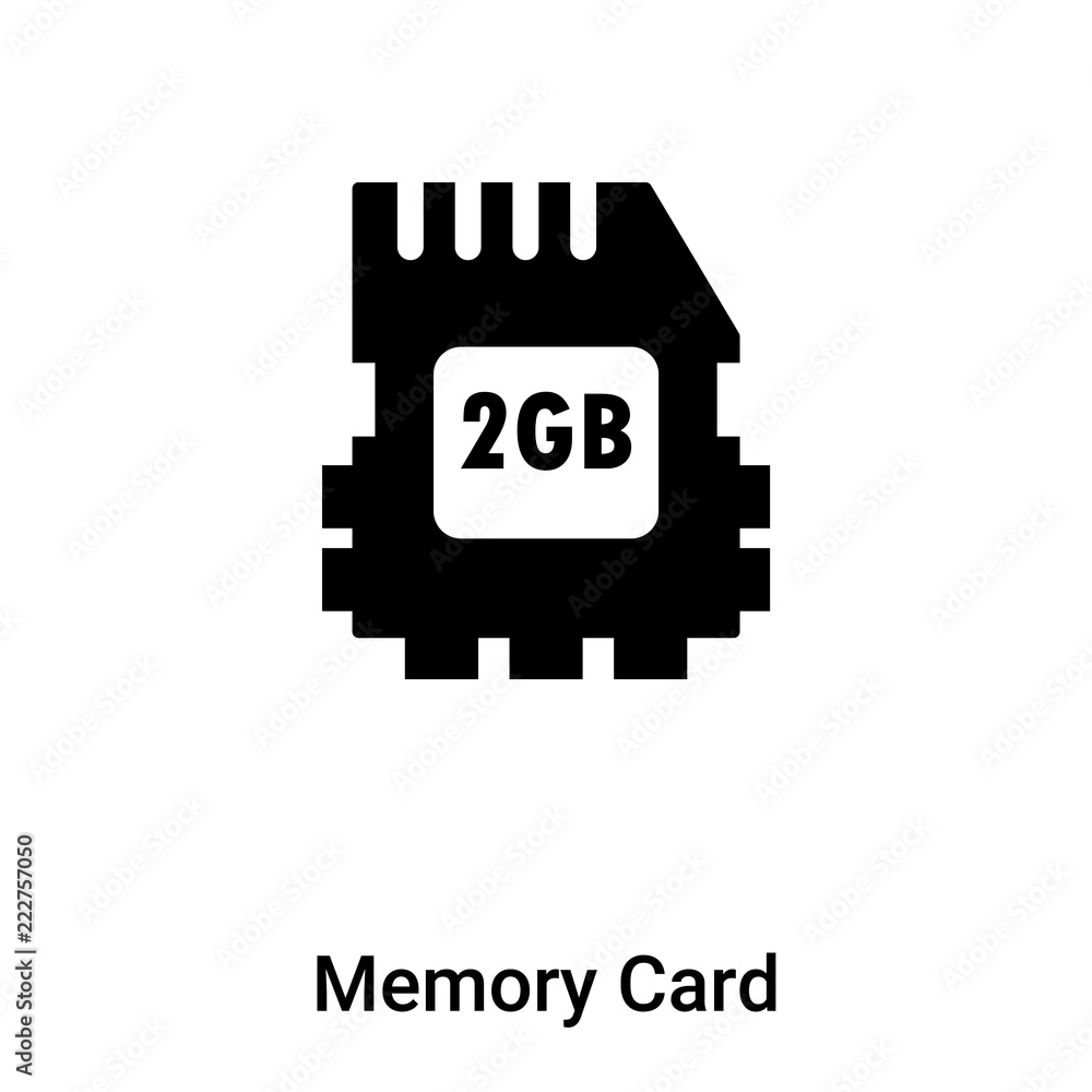 Memory Card icon vector isolated on white background, logo concept of Memory  Card sign on transparent background, black filled symbol Stock Vector