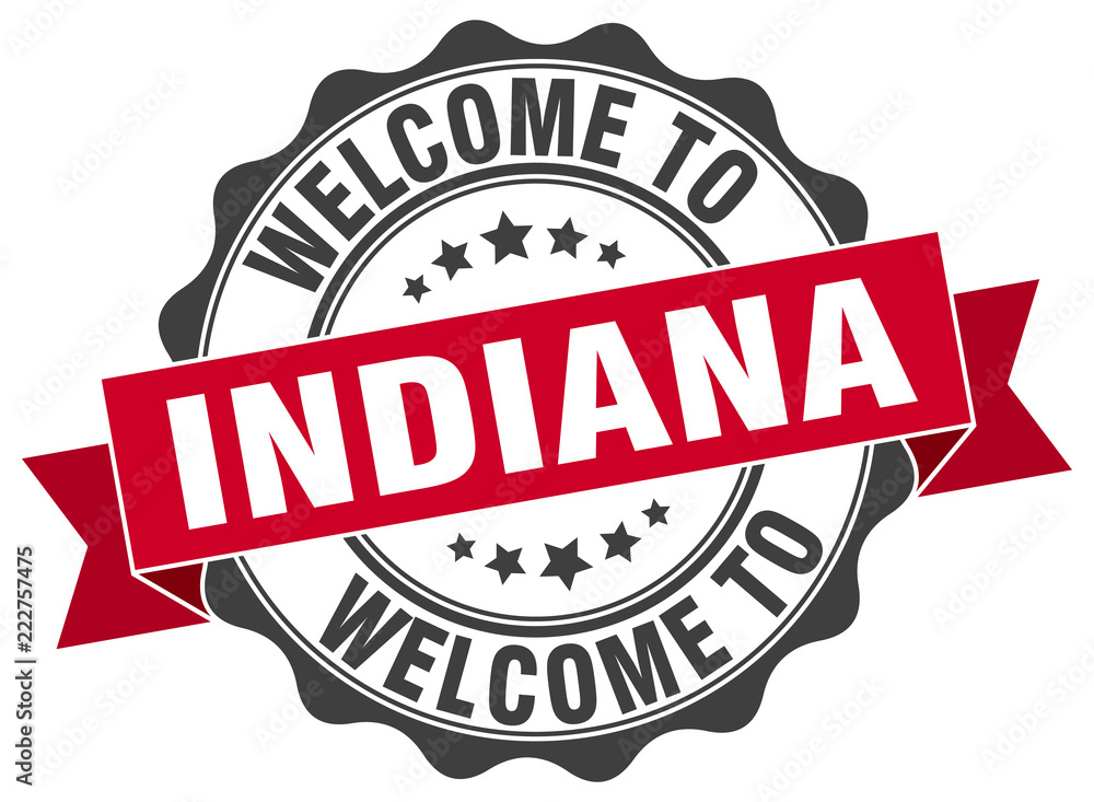 Obraz premium Indiana round ribbon seal