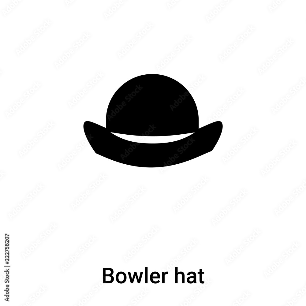 Bowler hat icon vector isolated on white background, logo concept of Bowler  hat sign on transparent background, black filled symbol Stock Vector |  Adobe Stock