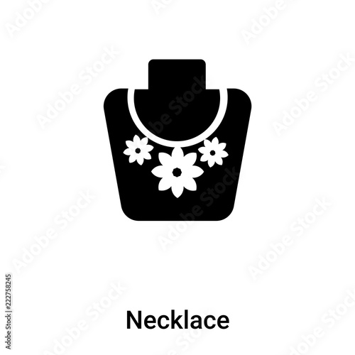 Necklace icon vector isolated on white background, logo concept of Necklace sign on transparent background, black filled symbol