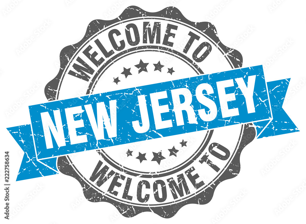 Fototapeta premium New Jersey round ribbon seal