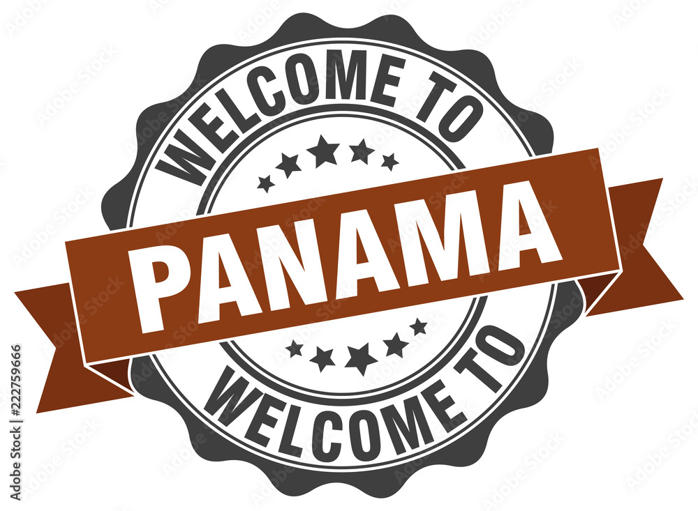 Fototapeta premium Panama round ribbon seal