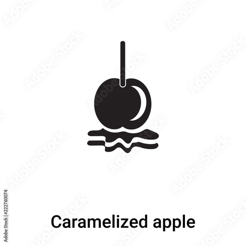 Caramelized apple icon vector isolated on white background, logo concept of Caramelized apple sign on transparent background, black filled symbol