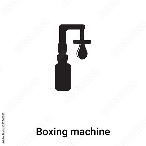 Boxing machine icon vector isolated on white background, logo concept of Boxing machine sign on transparent background, black filled symbol
