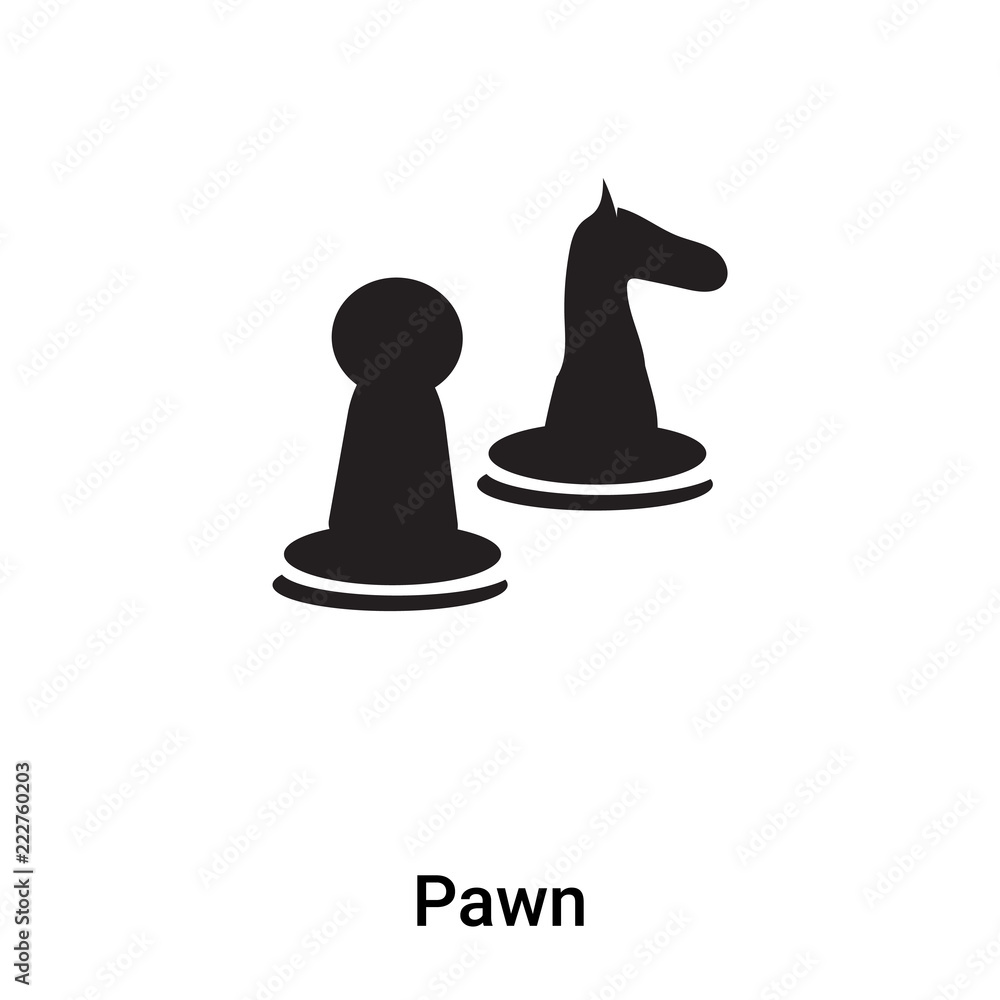 Pawn icon vector isolated on white background, logo concept of Pawn sign on transparent background, black filled symbol Pawn icon vector isolated on white background, logo concept of Pawn sign on transparent background, black filled symbol