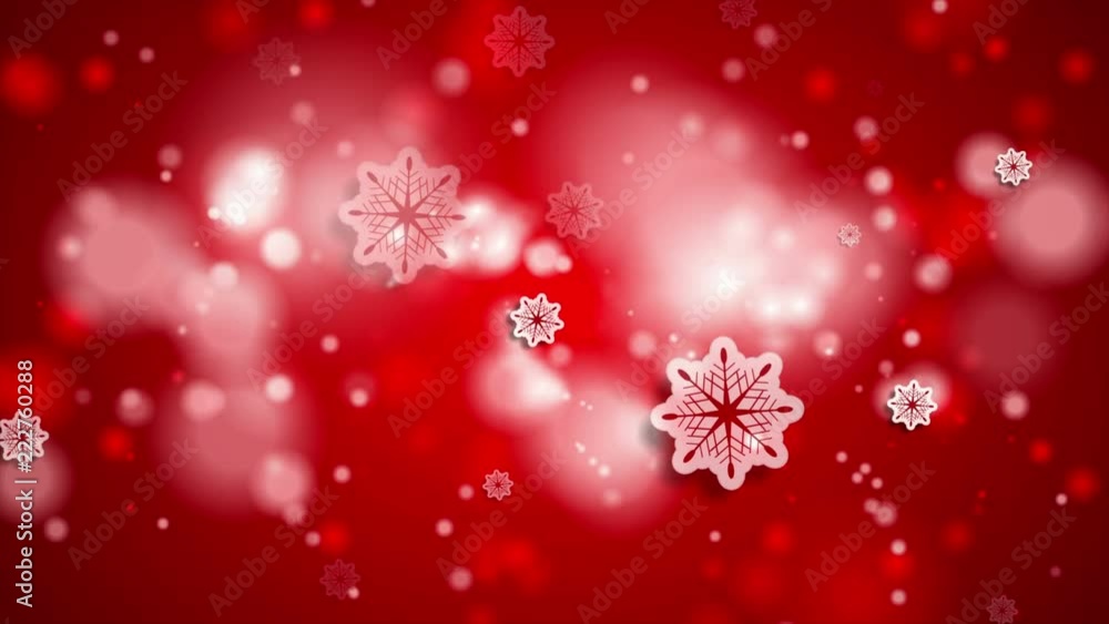 Bright red abstract shiny Christmas winter motion background with snowflakes. Video animation Ultra HD 4K 3840x2160 Bright red abstract shiny Christmas winter motion background with snowflakes. Video animation Ultra HD 4K 3840x2160