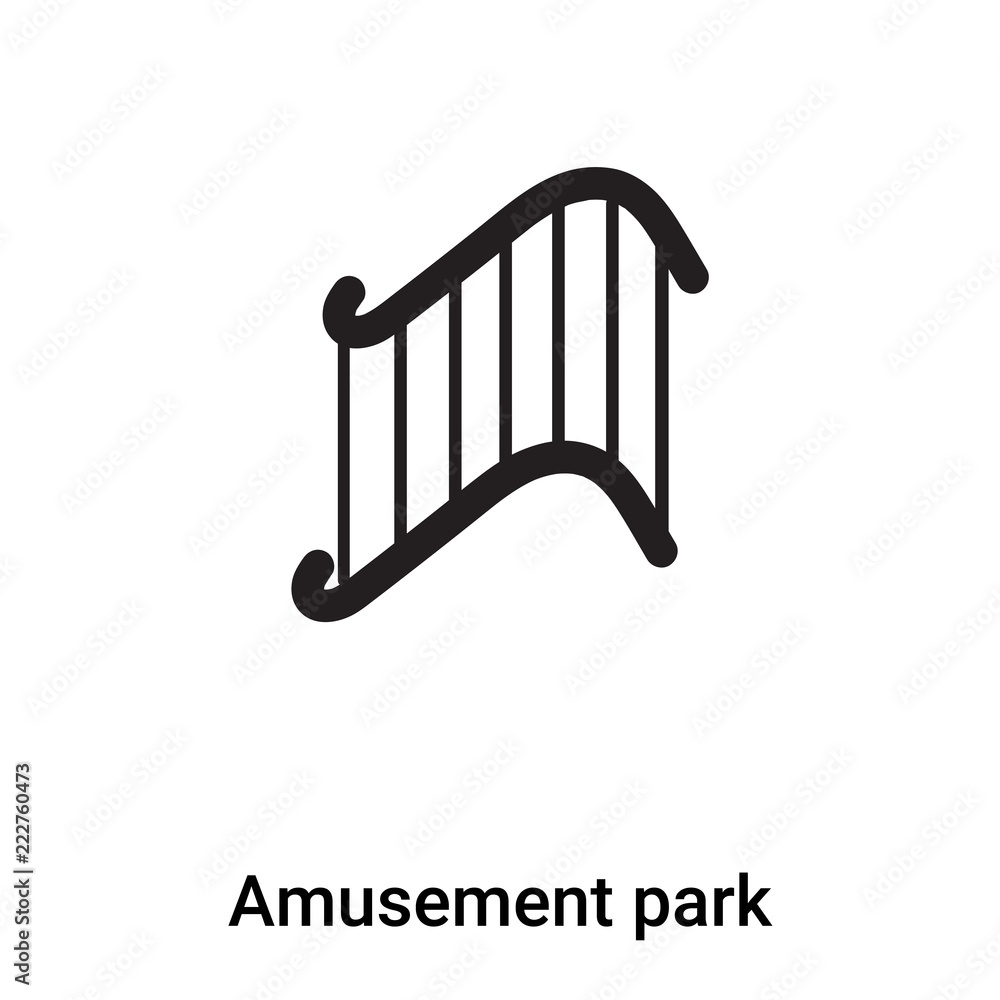 Amusement park icon vector isolated on white background, logo concept of Amusement park sign on transparent background, black filled symbol Amusement park icon vector isolated on white background, logo concept of Amusement park sign on transparent background, black filled symbol