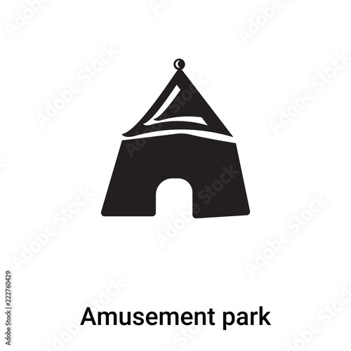 Amusement park icon vector isolated on white background, logo concept of Amusement park sign on transparent background, black filled symbol