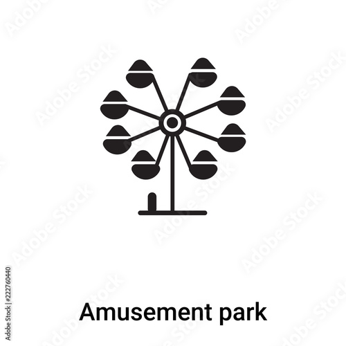 Amusement park icon vector isolated on white background, logo concept of Amusement park sign on transparent background, black filled symbol