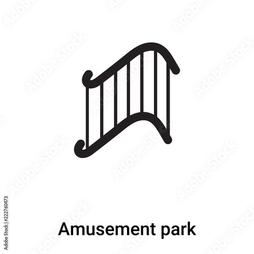 Amusement park icon vector isolated on white background, logo concept of Amusement park sign on transparent background, black filled symbol