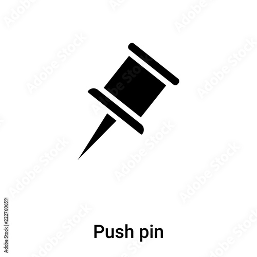 Push pin icon vector isolated on white background, logo concept of Push pin sign on transparent background, black filled symbol