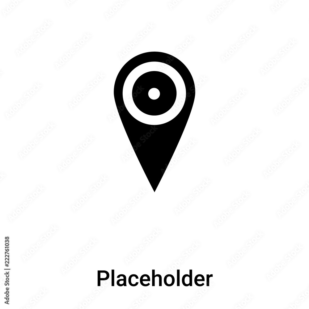 Placeholder icon vector isolated on white background, logo concept of Placeholder sign on transparent background, black filled symbol