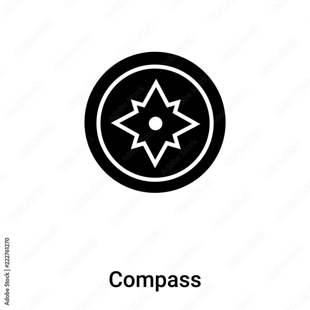 Compass icon vector isolated on white background, logo concept of Compass sign on transparent background, black filled symbol Compass icon vector isolated on white background, logo concept of Compass sign on transparent background, black filled symbol