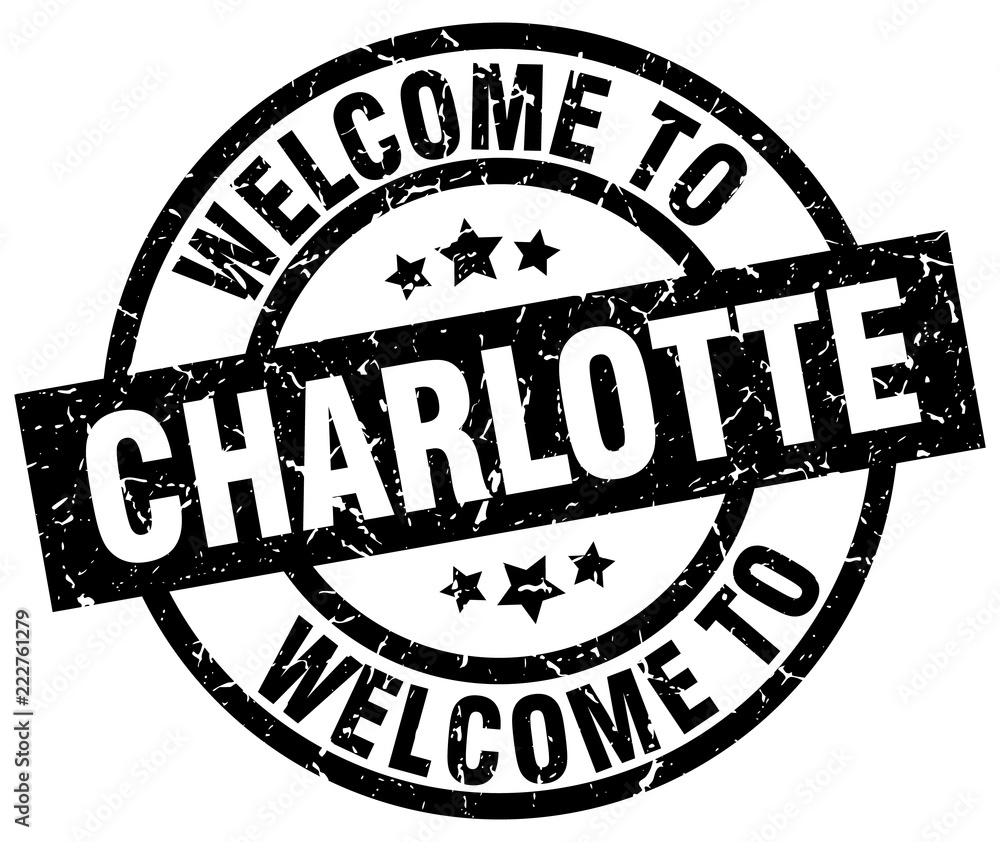 welcome to Charlotte black stamp welcome to Charlotte black stamp