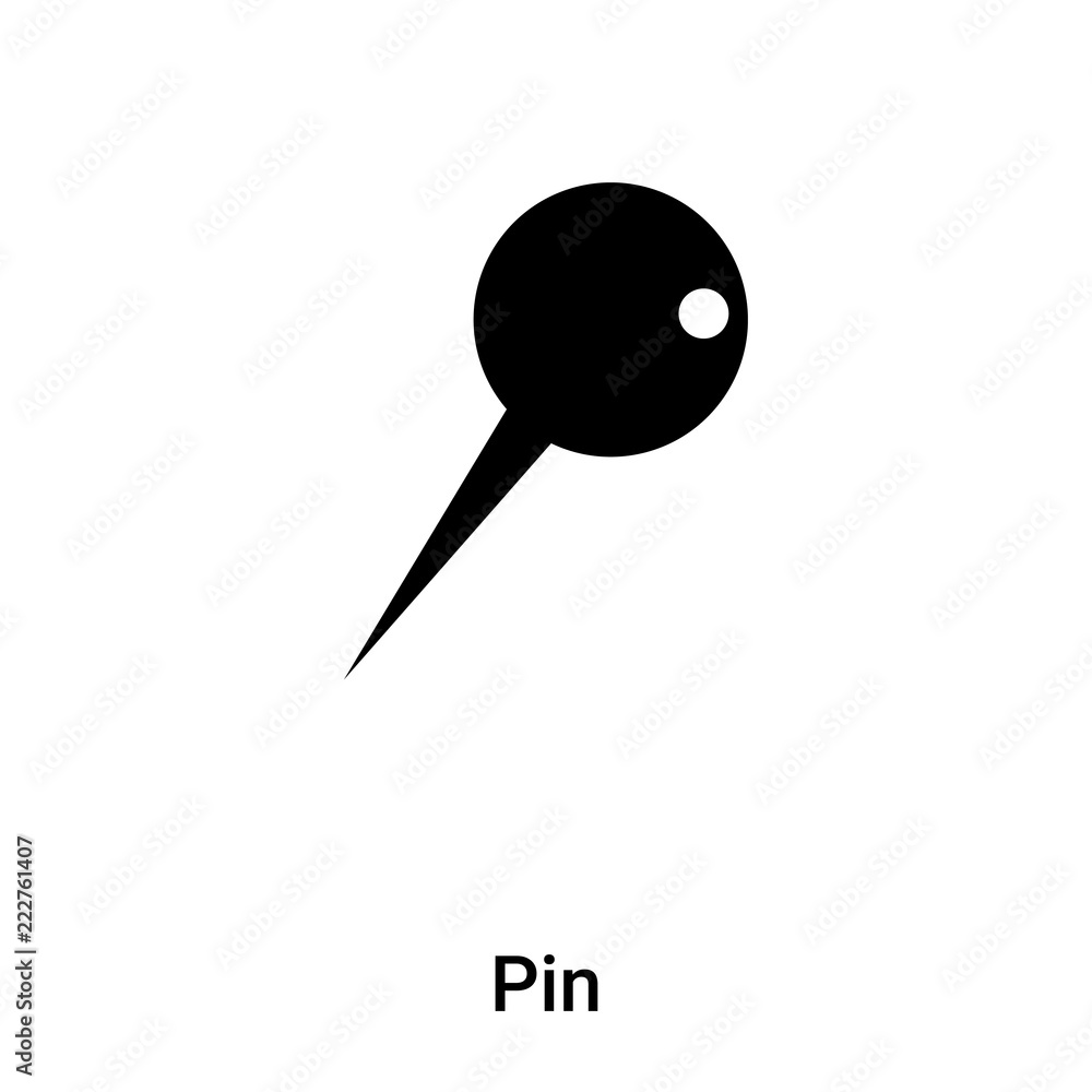Pin icon vector isolated on white background, logo concept of Pin sign on transparent background, black filled symbol Pin icon vector isolated on white background, logo concept of Pin sign on transparent background, black filled symbol